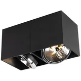 QAZQA Design Spot schwarz rechteckig 2-flammig - Box