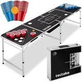 Tectake Bierpongtisch mit Eisfach 100 St. Schwarz