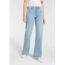 Bootcut-Jeans HERRLICHER "Edna Denim Comfort", Damen, Gr. 33, Länge 32, blau (blau daisy), Denim/Jeans, Obermaterial: 98% Baumwolle, 2% Elasthan, casual, ausgestellt, Jeans