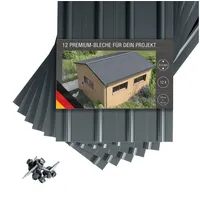 bravo the smart solution SMART Cover Set H12 Plus 12 x Trapez-Abdeckblech 125 x 45 cm 6,75 m2 Stärke 0,3 mm