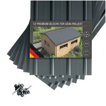 bravo the smart solution SMART Cover Set H12 Plus 12 x Trapez-Abdeckblech 125 x 45 cm 6,75 m2 Stärke 0,3 mm