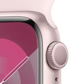 Apple Watch Series 9 GPS 41 mm Aluminiumgehäuse rosé, Sportarmband hellrosa M/L