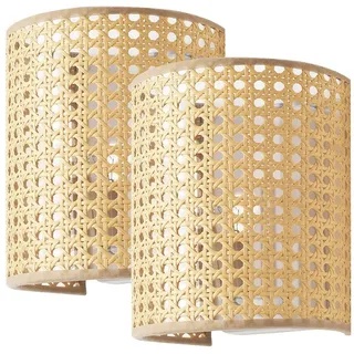 lux.pro Wandleuchte Ascot 2er Set Rattanoptik [ ]