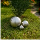 Köhko 3er Dekokugel aus gebürstet-matten Edelstahl