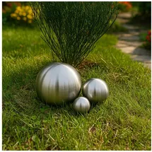 Köhko 3er Dekokugel aus gebürstet-matten Edelstahl