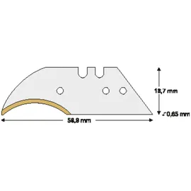 Lutz Blades Sichelmesserklinge TiN 58,9x18,7x0,65mm Pack a 10 Stück