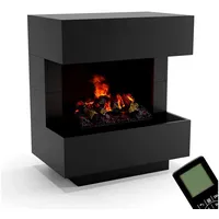 GLOW FIRE Elektrokamin Kleist Wasserdampf Kamin, Elektrischer Kamin, Wasserdampfkamin mit 3D Feuer und Knisterfunktion schwarz
