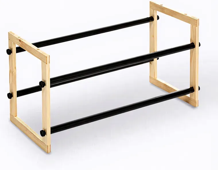 Schuhregal aus Metall und Holz, erweiterbar, für 12 Paar Schuhe