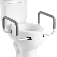 Vevor Toilettensitzerhöhung mit Armlehnen 136 kg Tragkraft 88,9 mm Hubhöhe weiß
