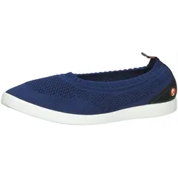 softinos Damen Freizeit-Ballerina schlichte Basic-Schuhe Schlupf-Schuhe LALI694SOF Blau/Schwarz - 36