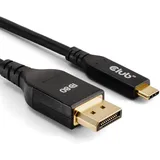Club 3D USB Typ-C auf DP80 bidirektionales VESA zertifiziertes Kabel St./ St. 1m schwarz