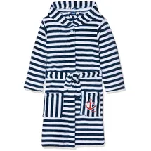 Playshoes Unisex Kinder Fleece-Bademantel Ringel maritim" Blau | Gr.: 98/104