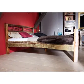 Massivmoebel24 Altholz Bett 180 x 200 cm Mehrfarbig