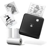 Phomemo M02 Pro 300 DPI Mini Drucker mit 3 Etikettenrollen, Mini Drucker für Smartphone, Bluetooth Fotodrucker Thermodrucker Thermanote, Studium, Notizen, Bilder, Fotos