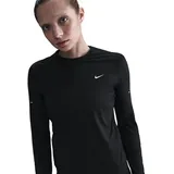 Nike Swift Dri-FIT UV langarm Crewneck Laufshirt Damen 010 black/reflective silv M