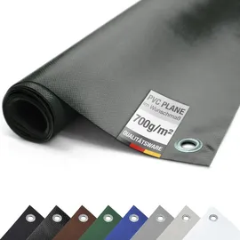 ANKO Planen Plane PVC LKW 700g/m2 MIT ÖSEN Abdeckplane Schutzplane matt reißfest stabil (Anthrazit, 3m x 2m) - Dunkelgrau