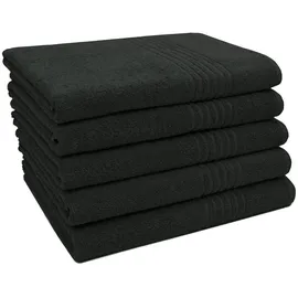 ZOLLNER Handtuchset 70 x 140 cm schwarz 5-tlg.