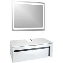 Vladon Waschbeckenunterschrank, Schwarz Hochglanz, Holzwerkstoff, 96x36x51 cm, Badezimmer, Badezimmerschränke, Waschbeckenunterschränke