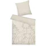 Tom Tailor HOME "Lennart in Gr. 135x200, 155x220 oder 200x200 cm, ideal für Weihnachten", beige (natur), B/L: 135cm x 200cm, 1 Stk., 1 Stk., Flanell, B/L: 80cm x 80cm, 2 Stk.