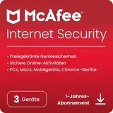 McAfee Internet Security 2025 3 Geräte 1 Jahr DE Win Mac Android iOS