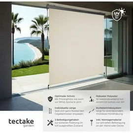Tectake Senkrechtmarkise 15 x 12 cm Beige Aluminium