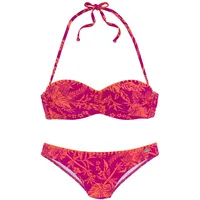 VENICE BEACH Bügel-Bandeau-Bikini Damen orange-pink bedruckt Gr.34 Cup D