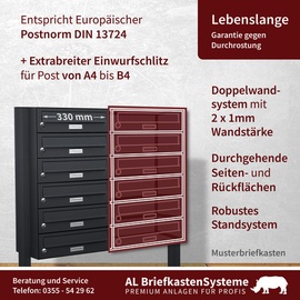 AL Briefkastensysteme - 2er Standbriefkasten Anlage Freistehend RAL 7016 Anthrazit