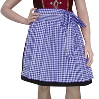 German Wear Dirndlschürze GW1603-1- Blau Kariert, Dirndl Schürze Trachtenschürze Dirndel Tracht Blau 48