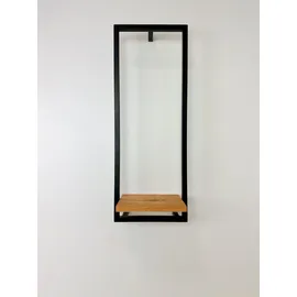 Andas Ablageelement ANDAS "Londen", schwarz (natur, schwarz), B:30cm H:80cm T:20cm, Massivholz, Regale, aus Metall, Ablageflčhen aus massiver Eiche
