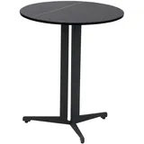 Novel Beistelltisch Schwarz, Metall, Glas, Keramik, rund, 40x45x40 cm,
