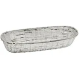 EDZARD Korb Brotkorb Baguette, (13x34cm), Metall geflochten, länglich, edel versilbert, anlaufgeschützt