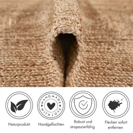 -luxor- living Teppich LUXOR LIVING "Salo", beige (natur), B:60cm H:6mm L:90cm, Jute, Teppiche, Teppich, Juteteppich, handgeflochten, 100% Naturfaser, Wohnzimmer