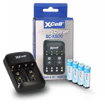 XCell Ladegerät BC-X500 für NiMH Akkus + 4x AA (Mignon) 1,2V 2900mAh