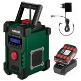 Parkside PARKSIDE DAB Akku-Baustellen Radio PBR 20-Li USB, Akku 2.0 Ah, 20V Baustellenradio