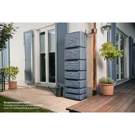 4rain Slim Stone Decor Wandtank 350 l graphitgrau