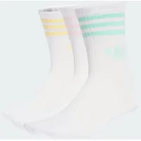 adidas 3-Streifen Crew Socken 3-Paar Weiß/Clear Pink/Clear Mint/Almost Gelb S