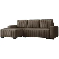 Mirjan24 Xxxl Ecksofa Braun, Textil, Kiefer, 5-Sitzer, L-Form, 240x140