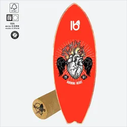 Balance Board Fire – Surf Trainer mit Korkrolle SCHWARZ No Size