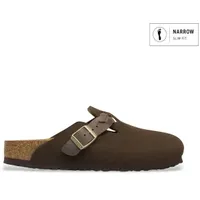 Birkenstock für Damen. 1031716 Leder-Clogs Boston Braided (Schmale Passform) dunkelbraun (40), Wohnung, Keine, Lässig