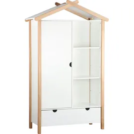 Möbilia Kinderkleiderschrank Dolidoo 112 x 51 x 187 cm Kiefer lackiert weiß