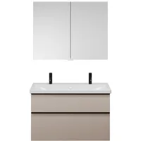 Burgbad Eqio Badmöbel-Set SFAO103 Lichtgrau Matt/Alpinweiss / Lichtgrau Matt