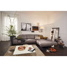 Musterring Wohnlandschaft MR 2490 Ecksofa mit erstklassigem Sitzkomfort, Long-Life-Leder, Bronze-Fuß, Sitzhöhe 48cm, wahlweise mit Funktionen, Maße 342 x 207 cm