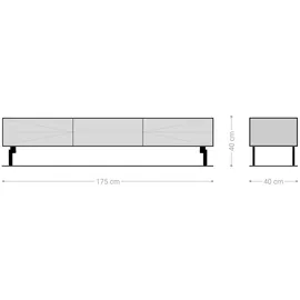 DeLife Lowboard Wyatt 175 cm 2 Türen 1 Klappe Fuß Oval Edelstahl