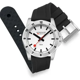 Mondaine MSN.4211B.RB Herrenuhr Numeri Quarz Schwarz/Weiß 42 mm