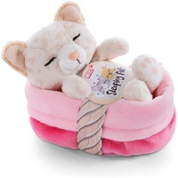 NICI 47892 Kuscheltier Sleeping Pets Kätzchen mit Leopardenmuster 12 cm – Plüschtier für Mädchen, Jungen & Babys – Stofftier Katze zum Kuscheln, Spielen & Schlafen – Gemütliches Schmusetier, beige