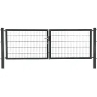 Floraworld Doppeltor Premium Doppelstabmattenfüllung Anthrazit 120 x 300 cm