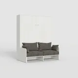 Itamoby Doppelbett Sofà Kentaro vertikal zusammenklappbar Esche weiß Klappbett