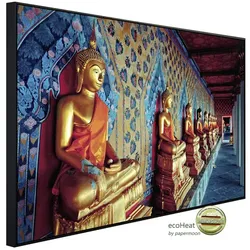 papermoon Infrarotheizung »EcoHeat - Goldene Statuen Buddhas«, Matt-Effekt - bunt