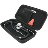 Khanka Stethoskop Tasche für 3M Littmann Classic III II S.E/ MDF Sprague Rappaport/ MDF Dual Head Zewikopf/ Medi-Inn Stethoskop, Case Schutzhülle passt LED Pen Light und Tromner neurologischer Reflexhammer. (schwarz)