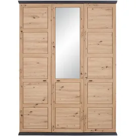 hom'in Drehtürenschrank Benton 154 x 209 x 60 cm Dunkelgrau/Eiche